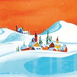 Winterlandschaft mit einem zugefrorenem See. Dahinter ist ein Dorf. | © SONNENTOR