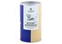 A photo of a big jumbo spice tin blossom magic salt mediterranean. On it is a white spoon with colorful salt.