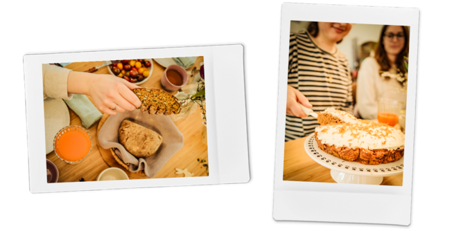 Osterbrunch - Tipps und Rezepte | © SONNENTOR Eine Karottentorte und ein Karottenbrot sind am Bild zu sehen - perfekte Rezepte für deinen Osterbrunch | © SONNENTOR